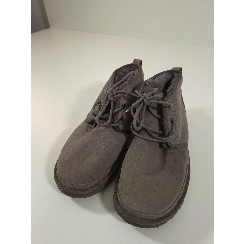 UGG Neumel Boots Mens Size 11 Gray Suede Chukka Ankle Lined Winter 3236 Warm